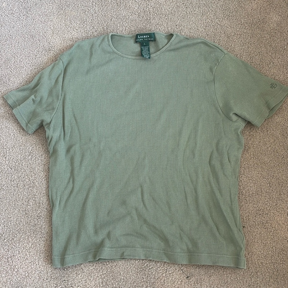 Green Ribbed Lauren Top